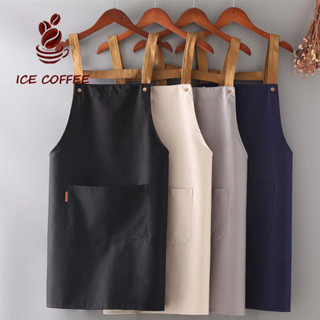🧊 ICE COFFEE ผ้ากันเปื้อนร้านกาแฟ PVC กันน้ํามัน กันน้ํา มีใ…
