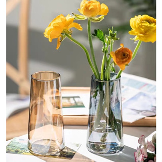 พร้อมส่ง[Becky home shop]แจกันดอกไม้ แจกันแก้วสุดน่ารัก แจกันแก้วจัดดอกไม้สุดน่ารัก แจกันทรงสูงสไตล์ยุโรป PADA-SE05