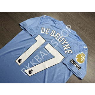 [Player] - เสื้อฟุตบอล แมนซิตี้ Home เหย้า 2023/24 เกรดนักเตะ อาร์ม EPL เบอร์ชื่อ 17 DE BRUYNE