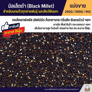 มิลเล็ตดำ Black Millet เกรดA อาหารนกแก้ว และสัตว์ฟันแทะ สะอาด ร่อนฝุ่นทุกถุง (แบ่งขาย 250G / 500G / 1KG)