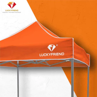 LUCKYFRIEND เต็นท์พับได้ ขนาด 2x2/2x3/3x3 เมตร รุ่นโครงหนา (สีดำ) + ผ้าใบหนา 700D 9สี) เต็นท์พับ เต็นท์ขายของตลาดนัด