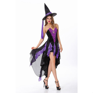 MS5893 ชุดแม่มดแฟนตาซี ชุดแม่มดสาวสวย Sexy Witch Costumes Adult Purple 🚚ด่วนมีส่งGrabค่า