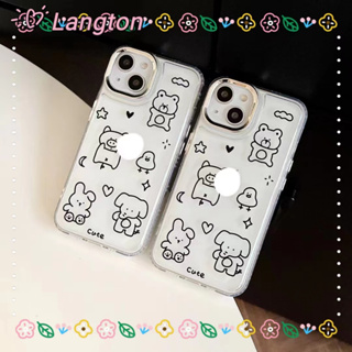 🌈Langton🌸ป้องกันการหล่น ขอบเต็ม iphone 11 14 pro max การ์ตูน เคสใส เรียบง่าย ศิลปะ น่ารัก ระดับสูง case for iPhone 12 13