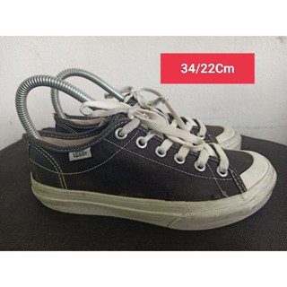 Vans Size 34 ยาว 22 Cm  รองเท้ามือสอง ผู้หญิง เท้าเล็ก  ผ้าใบ สวม แฟชั่น ลำลอง เที่ยว