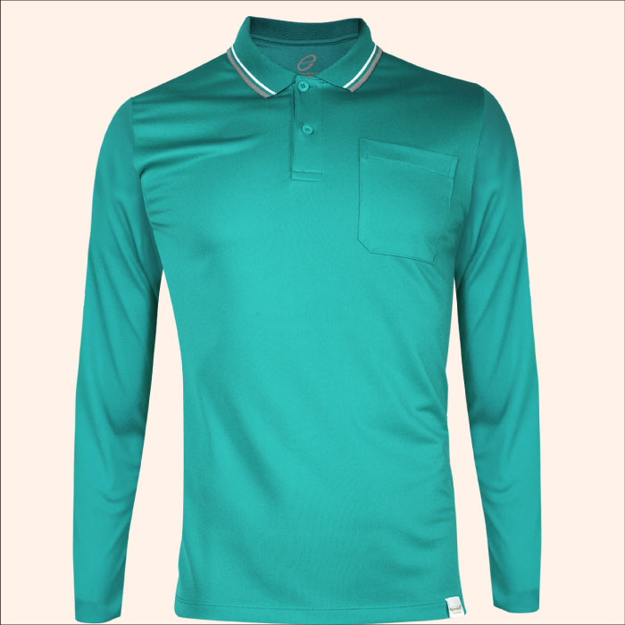 EGO SPORT เสื้อโปโลแขนยาว สีล้วน รุ่น 6169