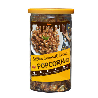 🚨" พรีออเดอร์ "🚨 ป๊อปคอร์นรสคาราเมลโกโก้ หวานน้อย  Popcorn Caramel Cocoa 1 ชิ้น (มีถั่ว /ไม่มีถั่ว) ขนม ป๊อปคอร์นคาราเมล