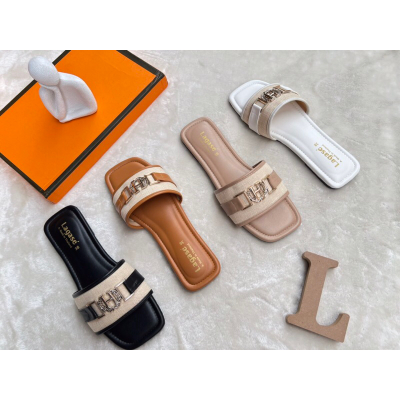 🧡Afashion🧡รองเท้าแตะแต่งอะไหร่Hสวยหรูดูแพงสุดๆ มี4สี 36-45 ไม่มีกล่องนะคะ สินค้าพร้อมส่งนะคะ