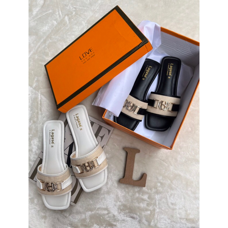 🧡Afashion🧡รองเท้าแตะแต่งอะไหร่Hสวยหรูดูแพงสุดๆ มี4สี 36-45 ไม่มีกล่องนะคะ สินค้าพร้อมส่งนะคะ