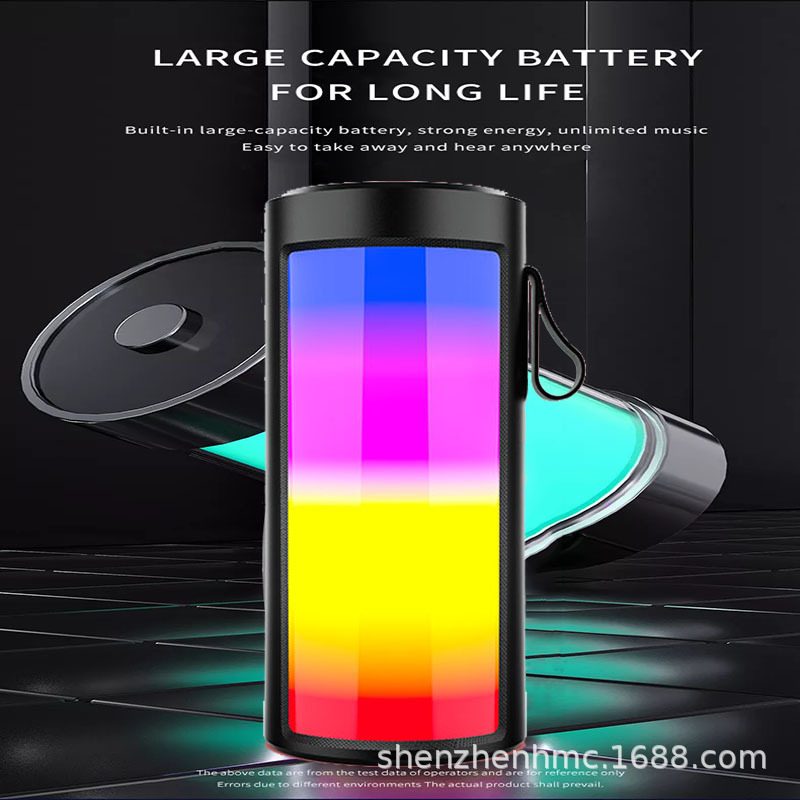 MINGSU ZQS1201 ลำโพงบลูทูธไร้สาย RGB melody ไฟ LED ซับวูฟเฟอร์กลางแจ้ง TF ลำโพงการ์ด USB ลำโพงคอมพิว