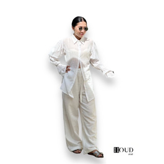 สีขาว White Color กางเกงขายาว ผ้าลินิน รุ่น Basic Pants