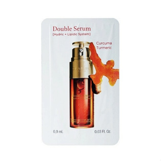 Clarins Double Serum Complete Age Control Concentrate 0.9ml. คลาแรงส์ ดับเบิ้ลเซรั่ม 0.9มล./ซอง เซรั่มขายดี เซรั่มบำรุงผ