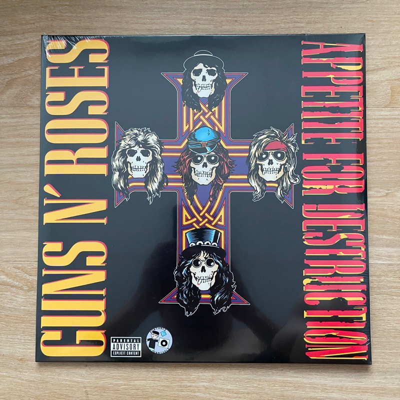 แผ่นเสียง​ Guns N' Roses ‎– Appetite For Destruction , Black Vinyl, LP, Album,  EU มือหนึ่ง  ซีล