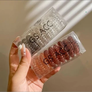 BBR06 หนังยางมัดผมแบบเกลียว ชุดหนังยางมัดผมแบบเกลียว ชุดหนังยางแบบเกลียวไล่สี ชุดหนังยาง9เส้นแบบเกลียว พร้อมส่งในไทย