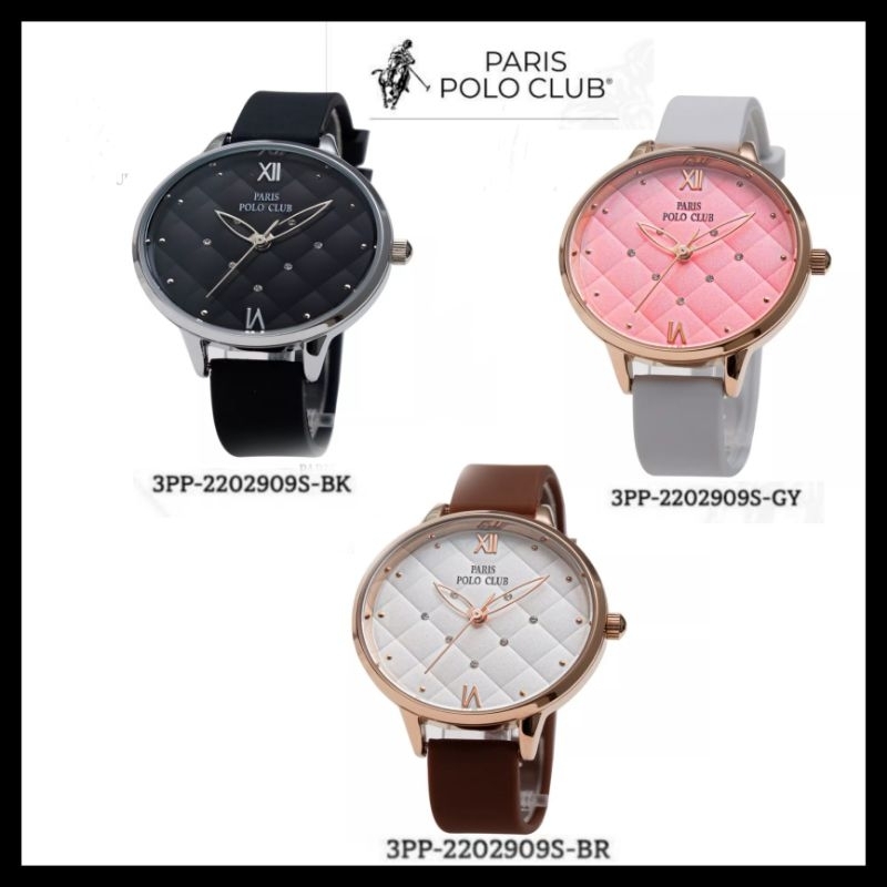 Paris Polo Club นาฬิกาข้อมือผู้หญิง สายซิลิโคน รุ่น 3PP-2202909S