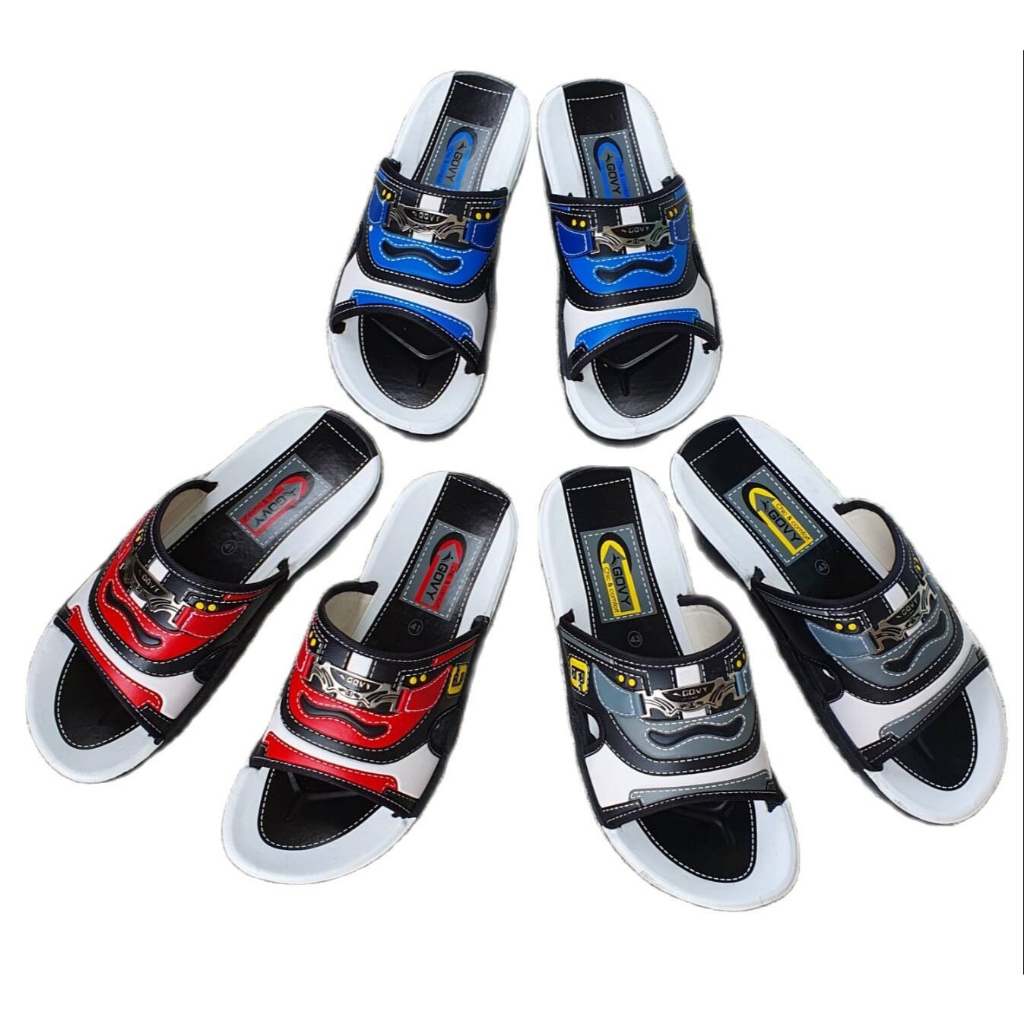 รองเท้าแตะวินเทจ คลาสสิคสไตล์ Govy MK1086 & MK1095 ขนาด 39-44 สี ดำ แดง น้ำเงิน รองเท้าผู้ชาย รองเท้าแตะผู้ชาย