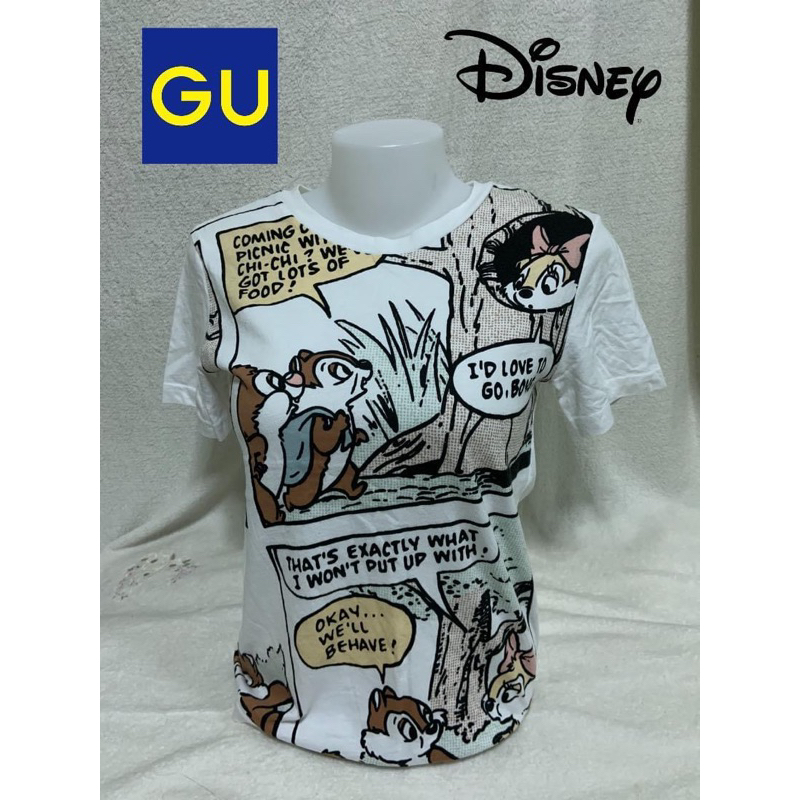 GU-Disney เสื้อยืดคอกลม แขนสั้น มือสองจากญี่ปุ่น สภาพ 95%