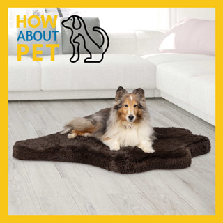 ที่นอนสุนัขใหญ่ เมมโมรี่โฟม ที่นอนสุนัขโต 101x88x5cm. สีน้ำตาล (1ชุด) Dog Bed Large Washable Fur Pet Mat Memory Foam Pet