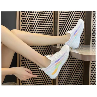 (S-1089) รองเท้าผ้าใบผู้หญิง รองเท้าผ้าใบแฟชั่น ทรงสปอร์ต เท่ สีสดใส รองเท้าใส่วิ่ง ออกกำลังกาย กะชับเท้า ใส่สบาย