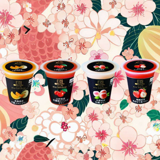 คอลเลกชั่นเยลลี่ยผลไม้ญี่ปุ่นพรีเมียม (125g) Yamagata Cherry, Yamanashi White Peach, Fukuoka Amaou Strawberry, and Hokka