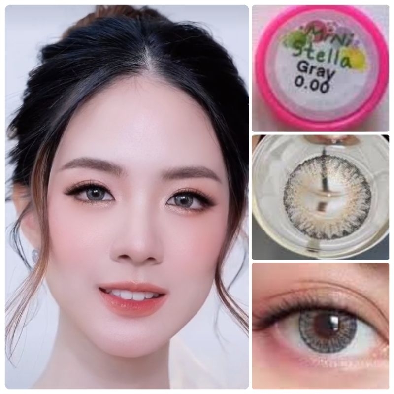คอนแทคเลนส์ รุ่น Mini Stella/Mini Vista Plus สีเทา/ตาล Gray/Brown มีค่าสายตาปกติ (0.00) เปลี่ยนแทนทุ