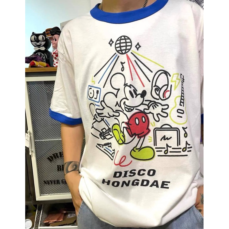 เสื้อยืดCmaมิกกี้คอสีน้ำเงิน