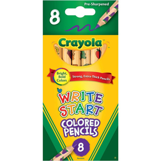 Crayola Write Start Colored Pencils สีไม้แท่งใหญ่สำหรับเด็กเล็ก 8 สี