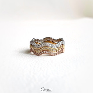 Tiny wave 14k ring. (แหวนเกลี้ยงลายคลื่น ตัวเรือนชุบ 14k ไม่ลอกไม่ดำ)