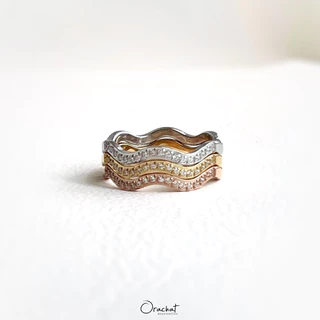 Orachat | Tiny wave 14k ring. (แหวนตัวเรือนสแตนเลส)
