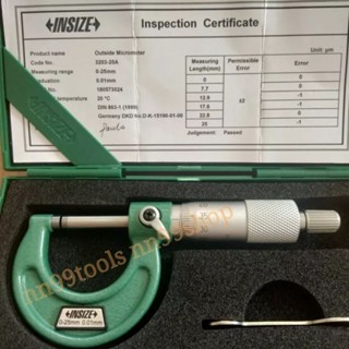 ไมโครมิเตอร์วัดนอก 0-25x0.01mm Outside Micrometer ไมโครวัดนอก 0-25มิล Insize 3203-25A