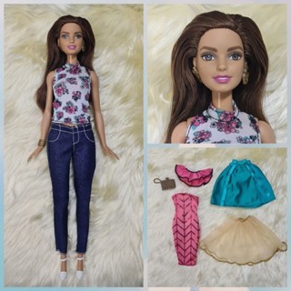 Barbie Fashion Mix N Match Doll, Brunette ขายตุ๊กตาบาร์บี้ แฟชั่นนิสต้า รุ่น มิกซ์แอนด์แมท 💖 สินค้าพร้อมส่ง 💖