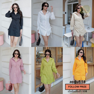 𝙣.𝙨𝙞𝙨𝙩𝙖𝙘𝙡𝙤𝙨𝙚𝙩𝙨 - [Babydress] ㋛ มินิเดรสเชิ้ต ผ้าดี ดีไซน์สวยดูแพง ช่วงล่างสามารถรูดปรับได้ ป้าย :: INTUON