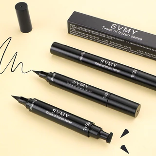 S-20🌟2 in 1 อายไลเนอร์ กันน้ํา หัวใหญ่ ปากกาอายไลเนอร์ แสตมป์สองหัว กันน้ำ ติดทนนาน แห้งเร็ว