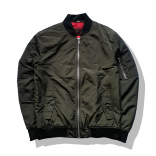 Zara Man Olive Green Bomber Jacket รอบอก 42”