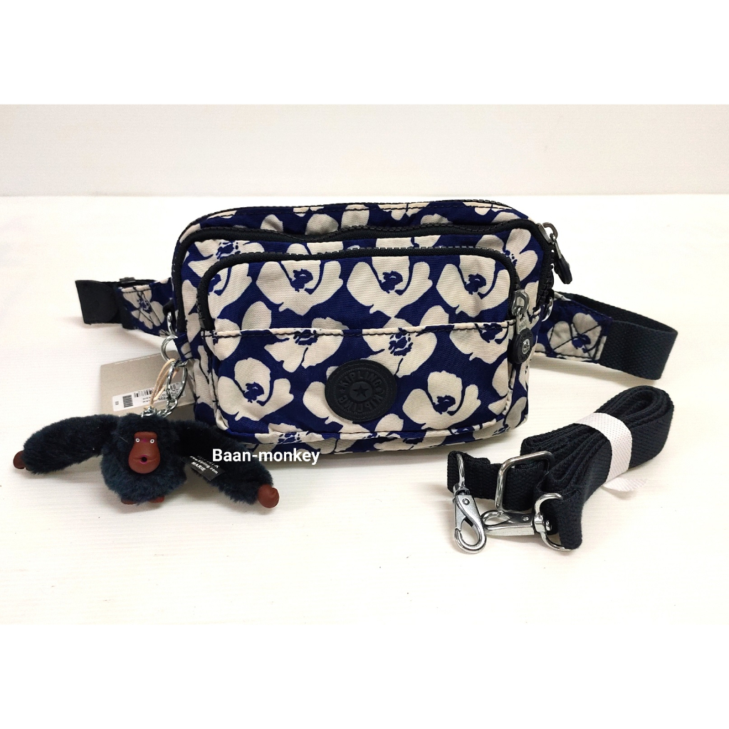 Kipling ของแท้เบลเยี่ยมกระเป๋าคาดเอวสะพาย Kipling Multiple Bold Flower