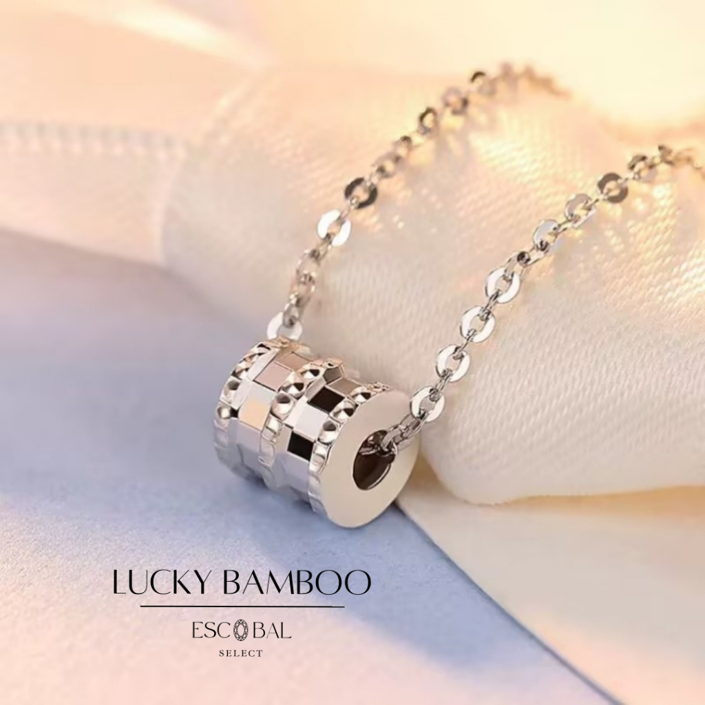 ESCOBAL✨ พร้อมส่ง สร้อยคอเงินแท้ Lucky Bamboo สร้อยเพชร ของขวัญให้แฟน ไม่ลอกไม่ดำ สไตล์ใหม่ 2024 ขายด สร้อยพลอยออกงาน