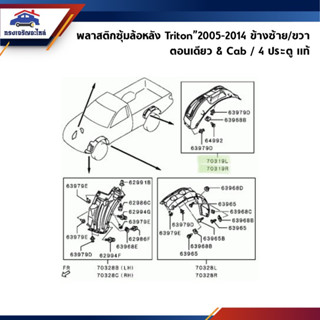 (แท้💯%) พลาสติกกรุล้อหลัง / ซุ้มล้อหลัง Triton”2005-2014 ข้างซ้าย/ขวา