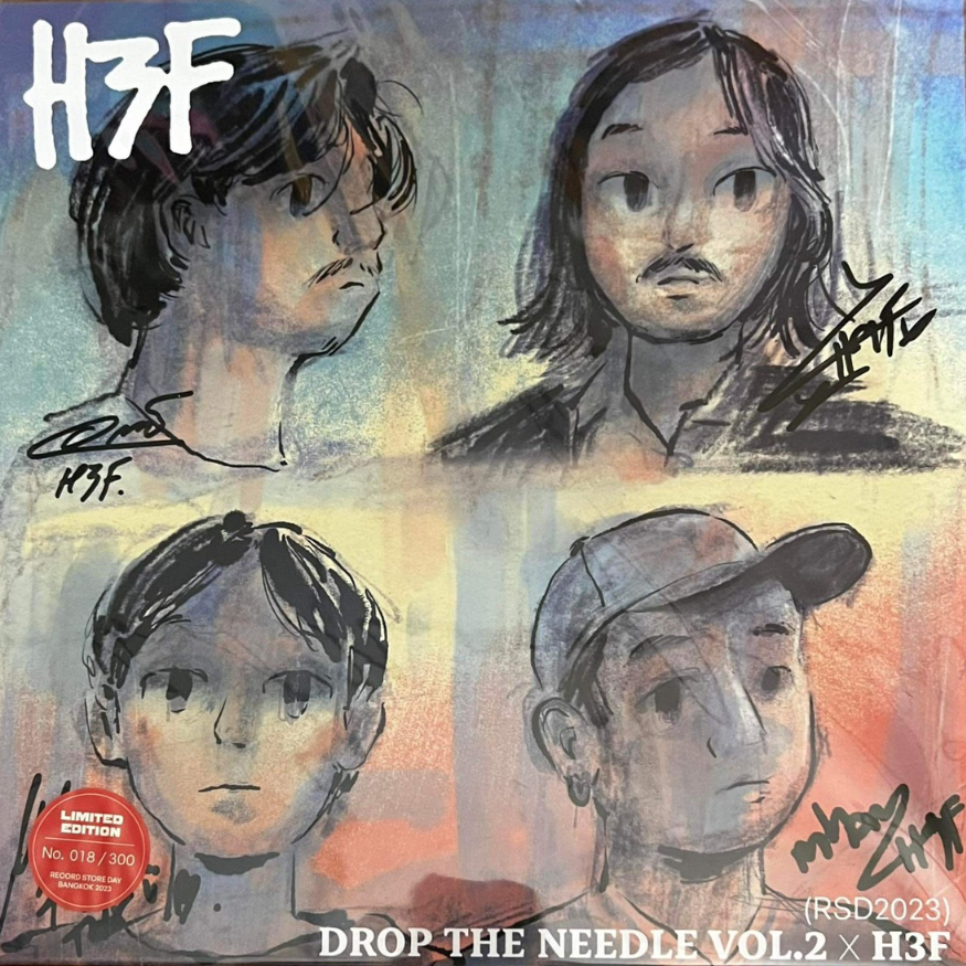 แผ่นเสียวง LP Drop The Needle Vol.2 x H 3 F ( Aqua Blue Vinyl ) แผ่นใหม่ + ลายเซ็น