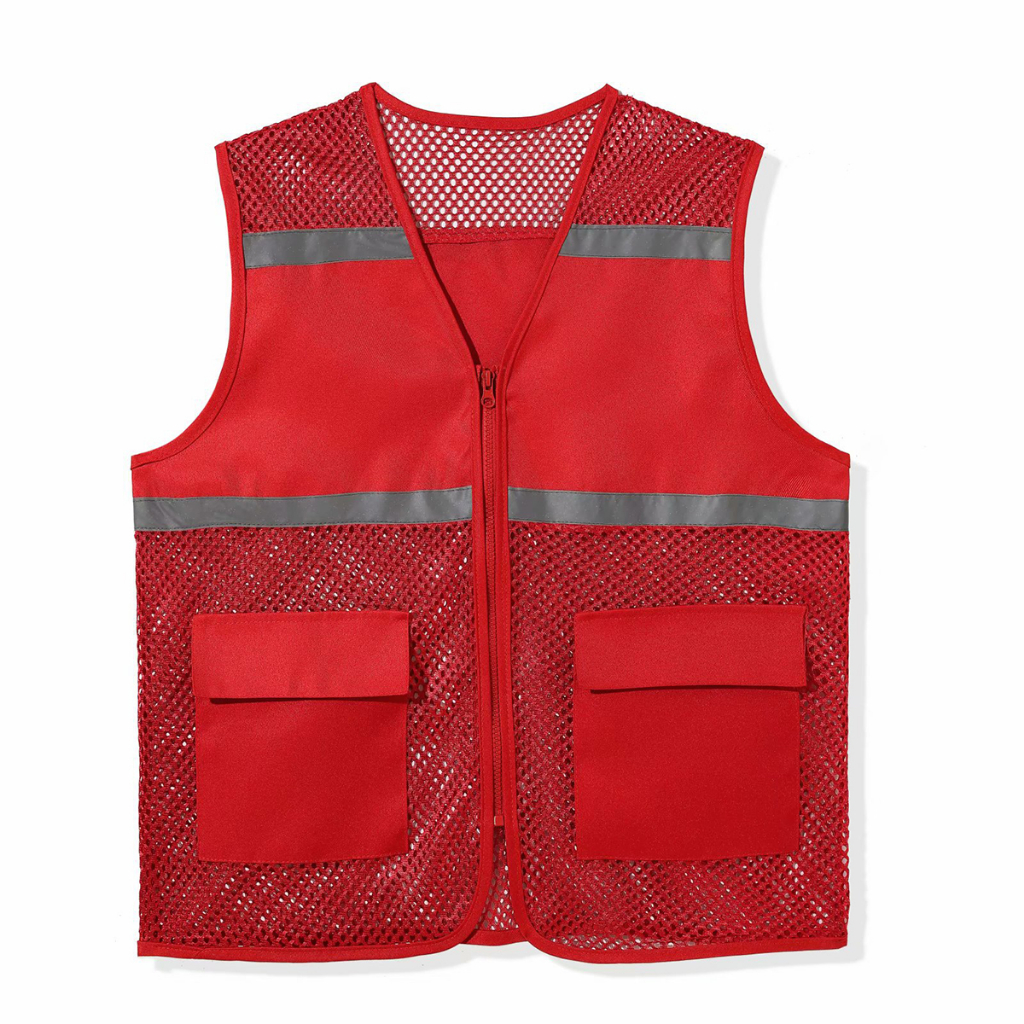 Reflective safety vest เสื้อกั๊กสะท้อนแสงเพื่อความปลอดภัย รุ่นระบายความร้อน เสื้อกั๊กจราจร เสื้อกั๊กทำงาน