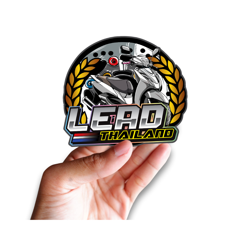 สติกเกอร์ LED THALAND แบบกลม` ติดมอไซค์ คำโดนๆ กวนๆ``