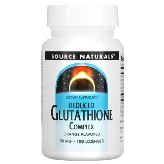 กลูตาไธโอนแบบลดรูป Source Naturals, Reduced Glutathione Complex, Orange , 50 mg, 100 Lozenges