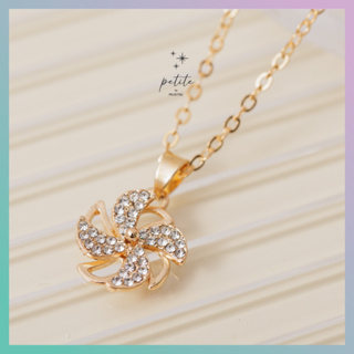 [petite by PRAKYRE] Believe with Diamond Necklace - สร้อยคอกันหันแบบหมุนได้แต่งเพชร เรียกทรัพย์ โชคลาภ ใส่ได้ทุกวัน