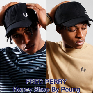 [ของแท้ พร้อมส่งในไทย] Fred Perry Classic Pique Cap  Col : Navy และ Black(หมวก Cap ยอดยิยม ใส่ได้ทั้งผู้หญิงและผู้ชายค่ะ