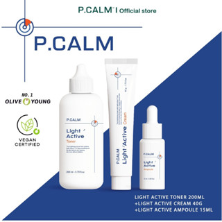 [P.CALM]เซตบำรุงขาวกระจ่างใส10days whitening/Toner200ml+Cream+Ampoule Light Active Set