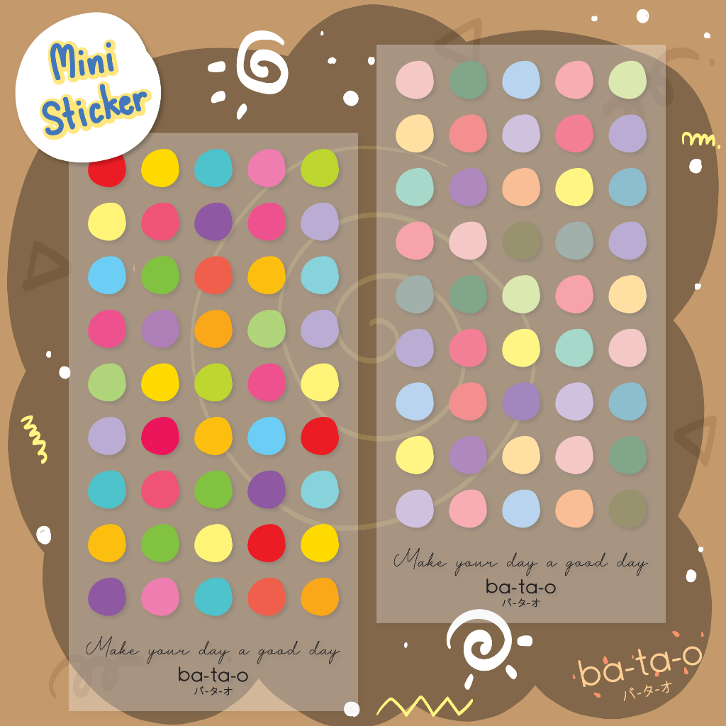 mini sticker สติ๊กเกอร์ใส วงกลม a-z ขนาด7x14 cm