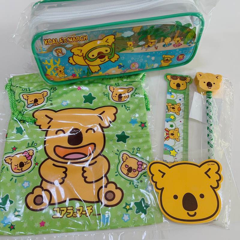 ชุดเครื่องเขียนโคอาล่าห์มาช กระเป๋าดินสอ ดินสอ ไม้บรรทัด ถุงผ้า กระดาษโน้ต Koala’s March Stationery 
