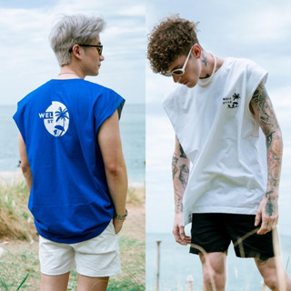 เสื้อแขนกุด Oversize ลายต้นมะพร้าว