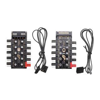 HUB ต่อพ่วงพัดลมคอม Fan Hub 4 pin PWM 10 port M/B Sync SATA/Molex Power supply