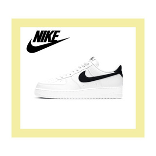 ลิขสิทธิ์แท้ Nike Air Force 1 Low "White and Black" classic retro wear-resistant non-slip low top casual shoes white bla