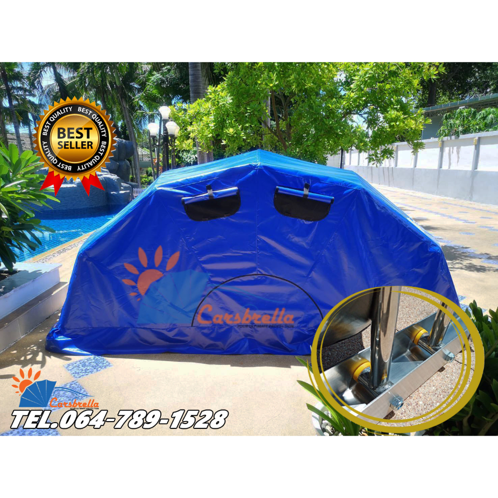 โรงจอดรถมอเตอร์ไซค์ เต็นท์จอดรถพับเก็บได้  CARSBRELLA รุ่น BIKE สำหรับรถมอเตอร์ไซค์ขนาดกลาง-ใหญ่