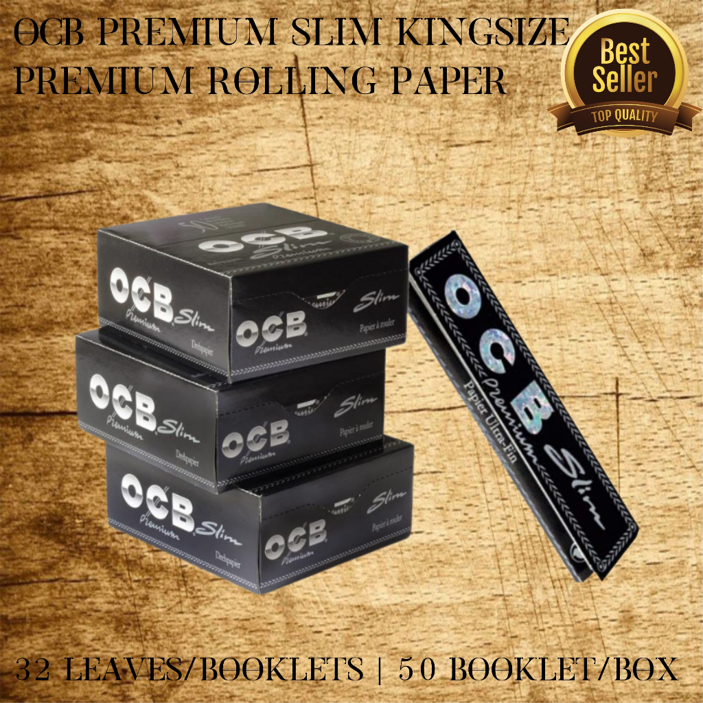 OCB Premium Kingsize Slim 32 Leaves 50 Booklets per box in Packs of 5 / 10 / 50(Whole Box)